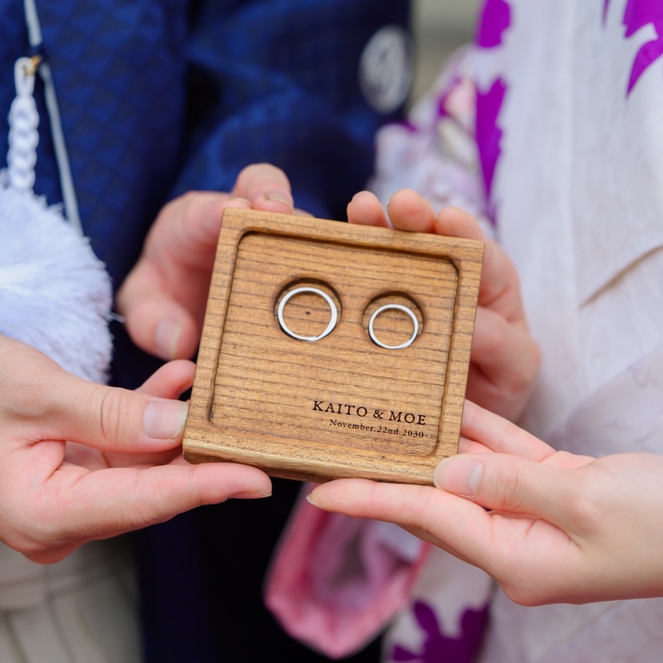 【オーダー制作】信州の樹を使った『縁樹のリングピロー』