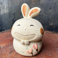 Zodiac生肖兔和紅布A-276陶瓷/Rabbit/rabbit 第2張的照片