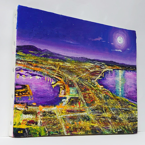 油絵 絵画 【函館夜景 】 絵画 HR 通販 14146831｜Creema