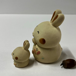 干支　親子卯　と赤布　Ａ-278　陶製　/Rabbit/兔子 6枚目の画像