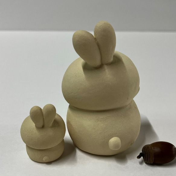 干支　親子卯　と赤布　Ａ-278　陶製　/Rabbit/兔子 5枚目の画像