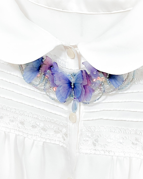 青い蝶々のドレス・ネックレス 13枚目の画像