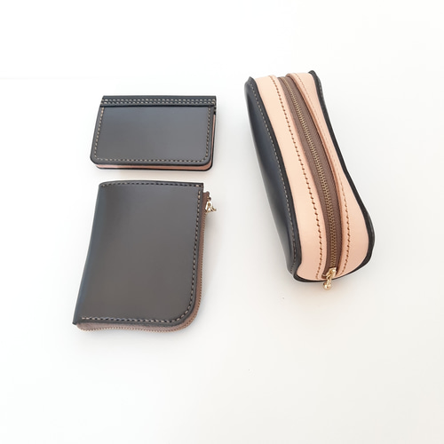 C.二つ折り財布　６点セット　ランドセルリメイク ランドセルリメイク工房 ☆綺麗な手縫い仕上げ☆＜財布リメイクセット