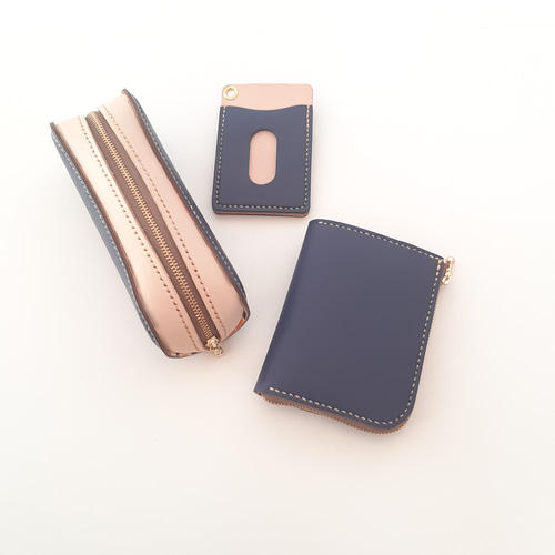 ランドセルリメイク Cセット 二つおりファスナー財布、ペンケース