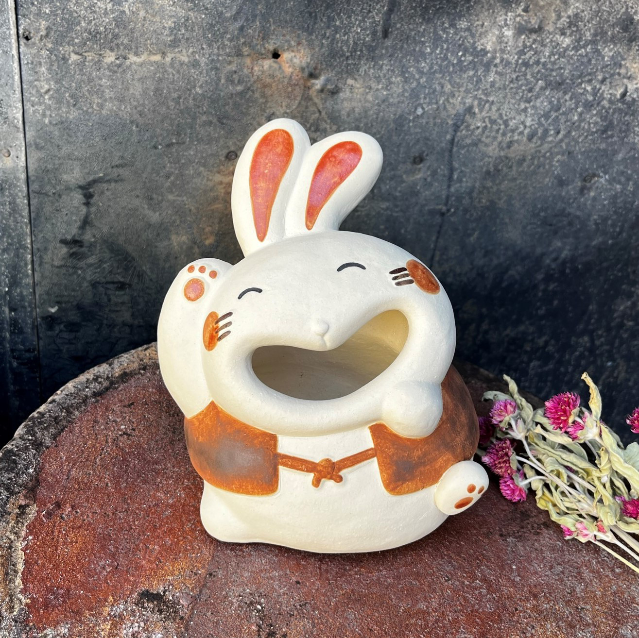 お笑いうさぎ（小） O-209 陶製 /Rabbit/兔子 その他置物