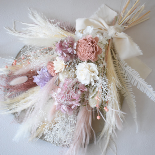 ナチュラルドライフラワー くすみ系ソフトカラー マタニティフォト