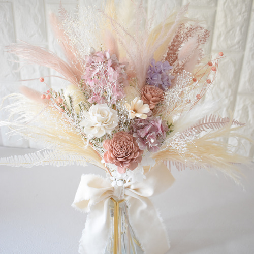 ナチュラルドライフラワー くすみ系ソフトカラー マタニティフォト