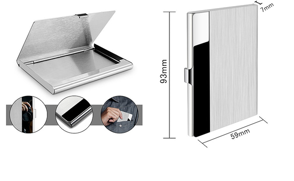 名刺入れ　ステンレス　メンズ　レディース　ビジネス用　薄型　名刺ケース プレゼント 12枚目の画像