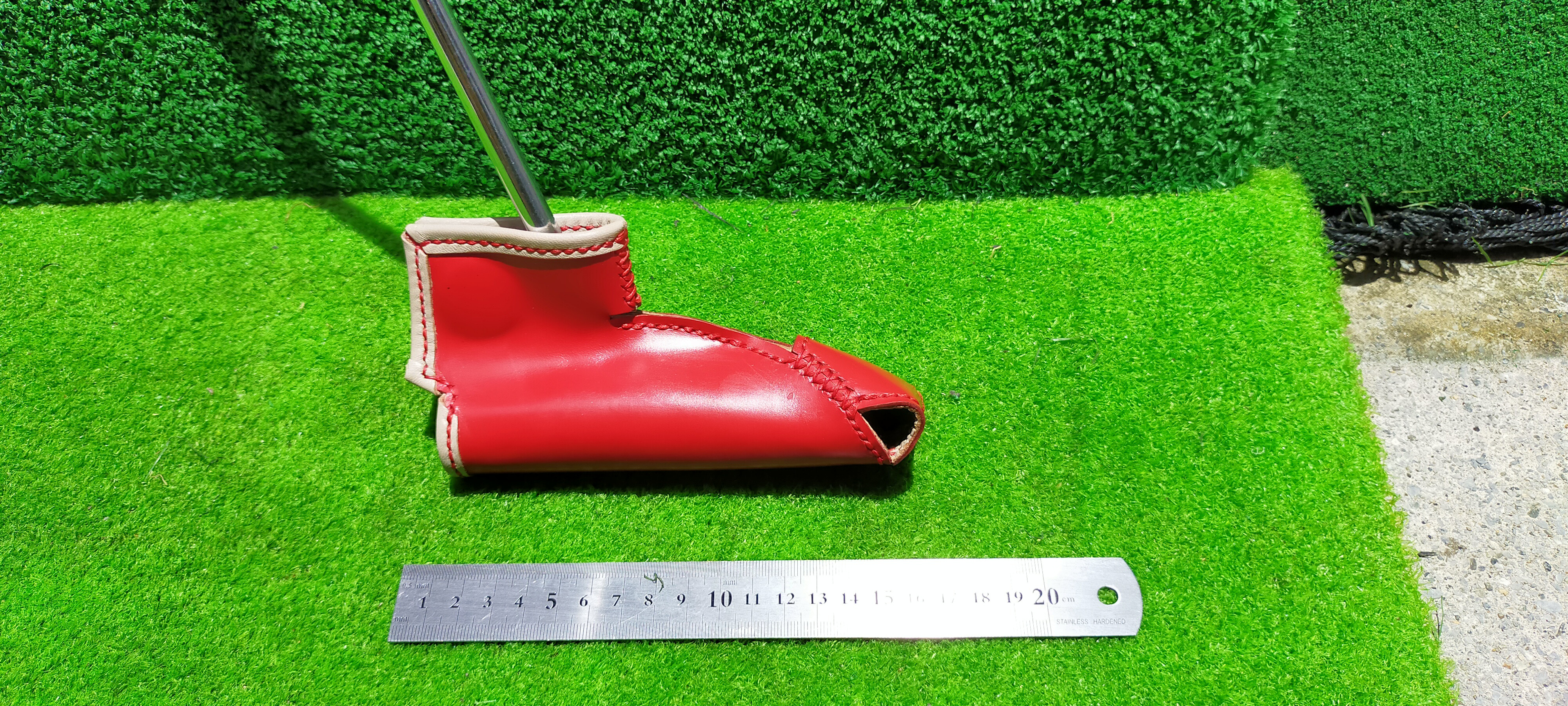 #ゴルフ　ピン型パターヘットカバー（レザークラフト）マグネット開閉式