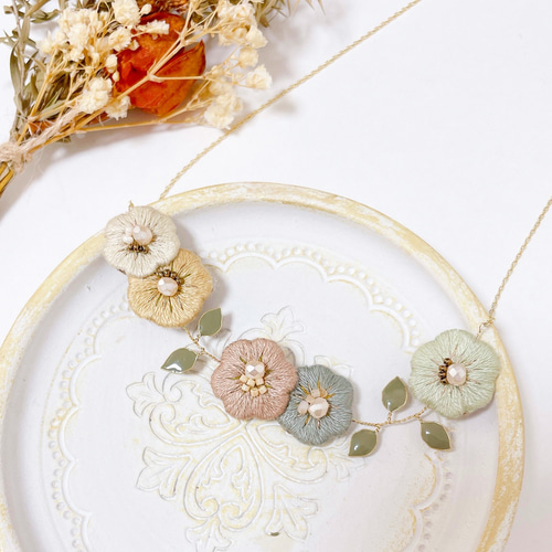 no.171 再販✩.*˚刺繍リボンとお花のアンティーク風アクセサリー✩.*˚ 再入荷〉八角形と星のお花の刺繍リボン（50cmカット） | Dua
