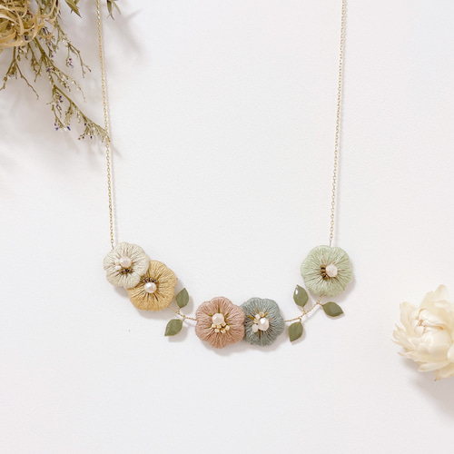 no.171 再販✩.*˚刺繍リボンとお花のアンティーク風アクセサリー✩.*˚ 再入荷〉八角形と星のお花の刺繍リボン（50cmカット） | Dua