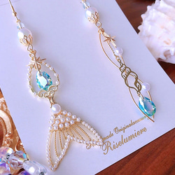 【再販8】アシンメトリーなパールマーメイドピアス／イヤリング　 2枚目の画像