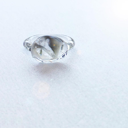 透明さざれ石・スモーキーグレー×オフホワイト オールガラス製のガラス