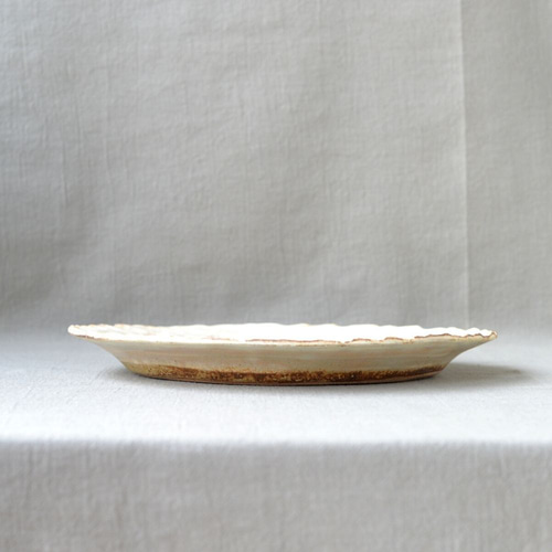 よしのちはる 色絵リム楕円皿 23cm 大皿 個展購入 新品未使用 色絵千鳥文楕円皿 - 清水なお子 作家もの器 | zakka土の記憶