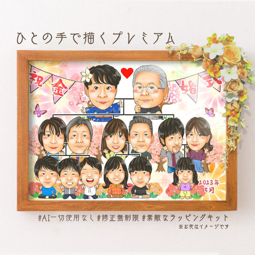 似顔絵 家系図☆ 絵画 似顔絵 ※10月～臨時休暇 通販 14148130｜Creema