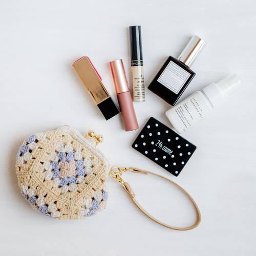 数量限定】手編み かぎ針編み モチーフ編み グラニースクエア がまぐち