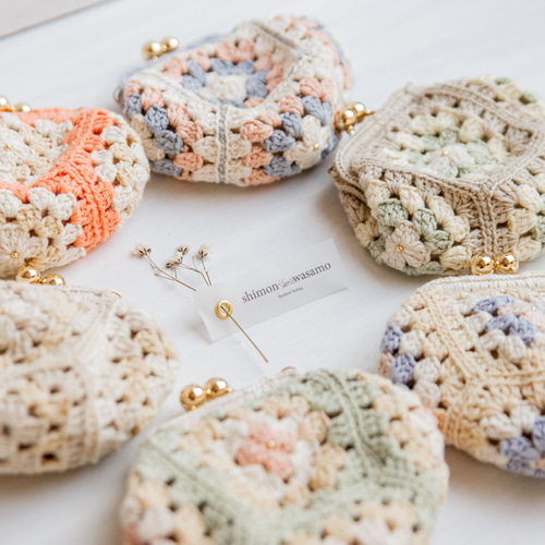 夏季限定・受注制作】手編み かぎ針編み モチーフ編み グラニー