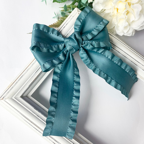 フリルダブルリボン ベビーヘアクリップ ヘアピン ヘアゴム フリル グログラン 楽天市場】【日本製・滑り止め付】 グログランリボン 二重リボン