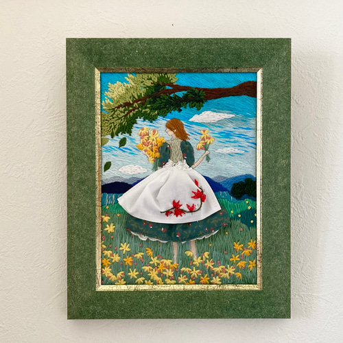 野花の香り」刺繍絵 刺繍絵画の額縁アート 絵画 あきのかぜ 通販 野花の香り」刺繍絵 刺繍絵画の額縁アート 絵画 あきのかぜ 通販