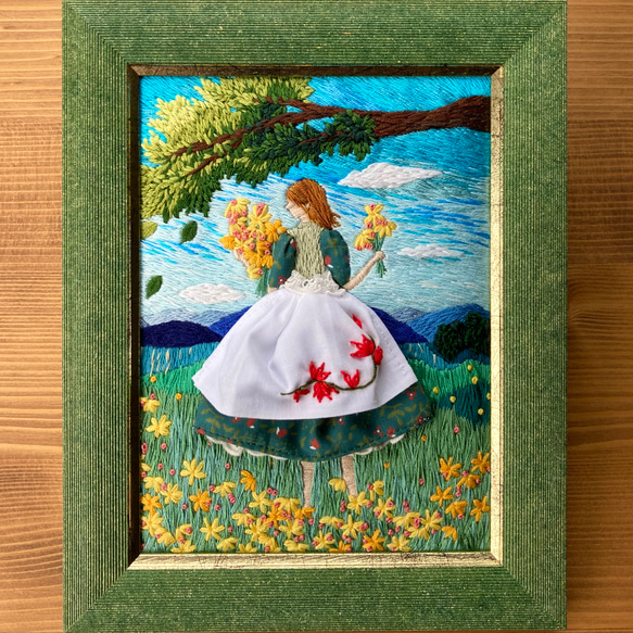 野花の香り」刺繍絵 刺繍絵画の額縁アート 絵画 あきのかぜ 通販 野花の香り」刺繍絵 刺繍絵画の額縁アート 絵画 あきのかぜ 通販