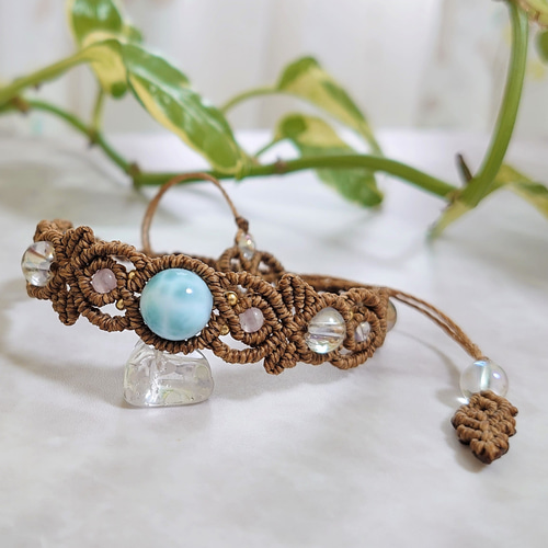 ラリマー天然石ブレスレット ラリマー ブレスレット 13mm 18cm メンズM レディースL サイズ