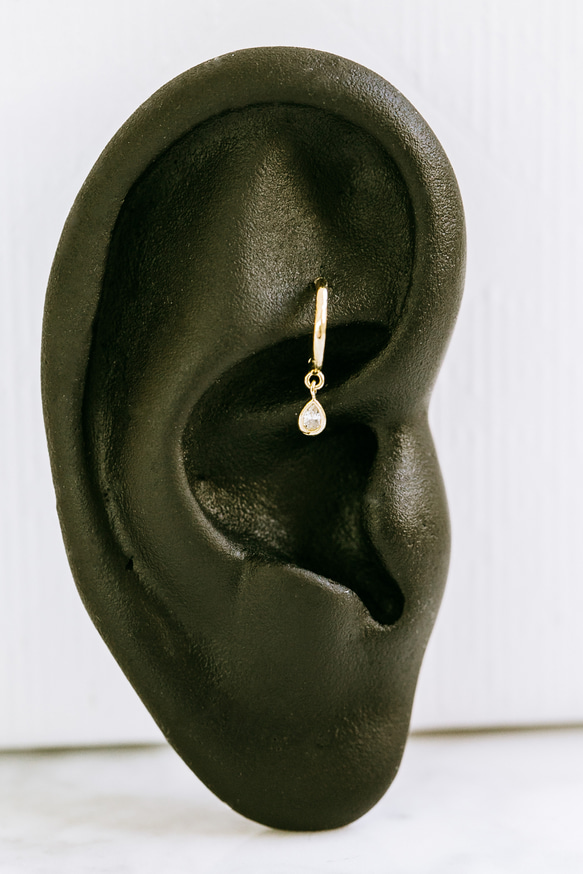 14K金 ゴールド 耳 鼻 軟骨 ニップル ヘリックス トラガス メンズ レディース フープ ピアス リング イヤリン 15枚目の画像
