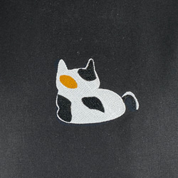 お餅猫の刺繍 レギュラーキャンバスコットントートバッグ/エコバッグ【送料無料】 14枚目の画像