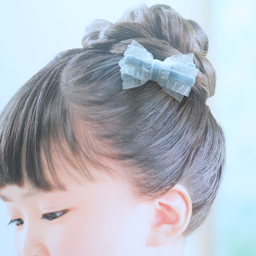 フリフリミニリボンクリップ ヘアアクセサリー リボン ベビー おしゃれ