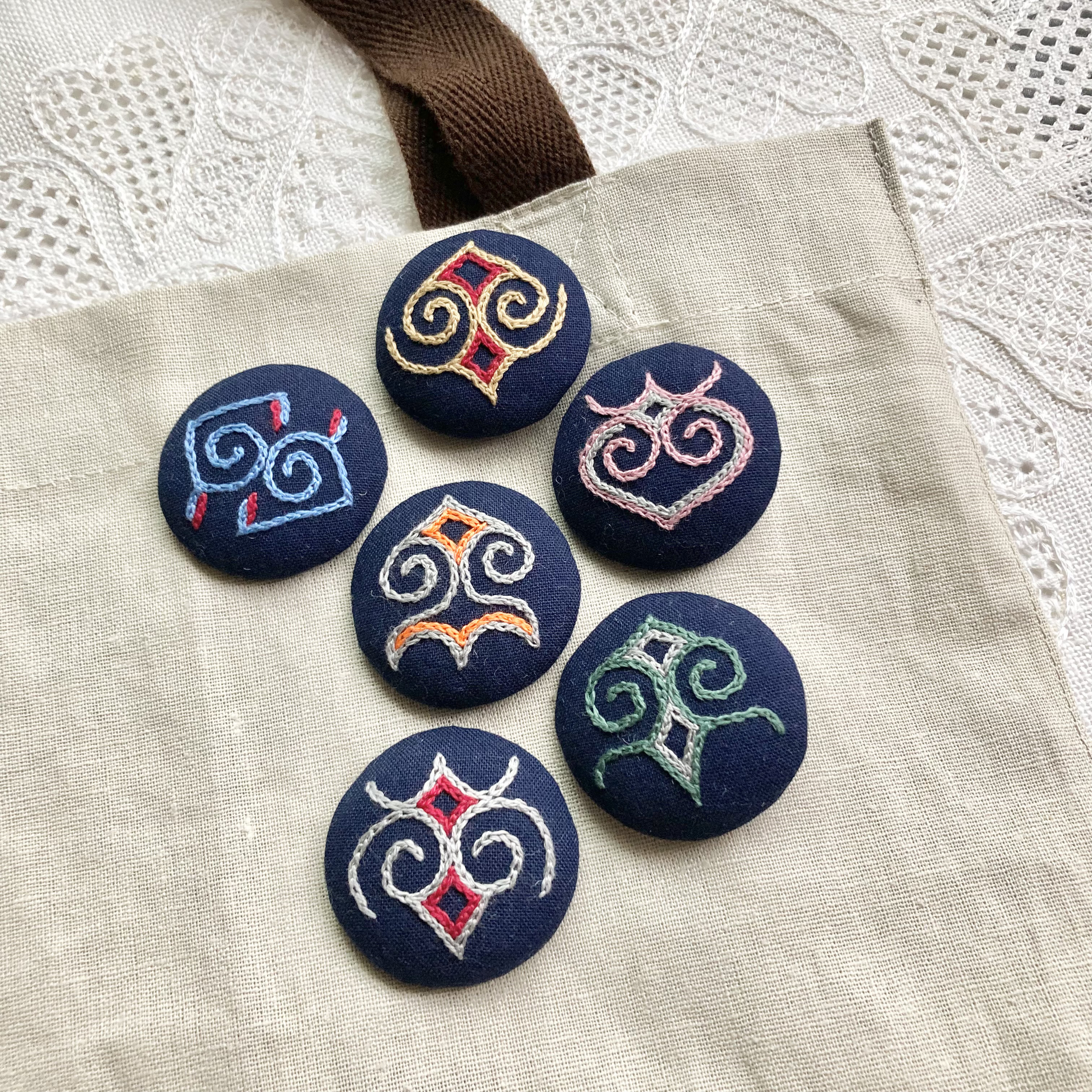 アイヌ刺繍 ファブリックパネル3 チヂリ アイヌ 刺繍 寄付
