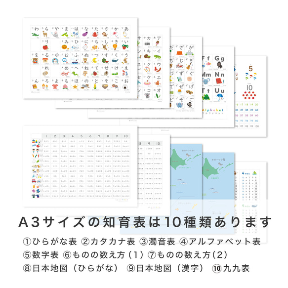 【A3-日本地図（ひらがな）】A3サイズ  にほんちず 地理 都道府県 日本地図ポスター ひらがな 6枚目の画像
