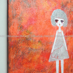 【我的紅紗】#繪畫#圖片#藝術#少女#紅線#珍珠白銀閃 第5張的照片