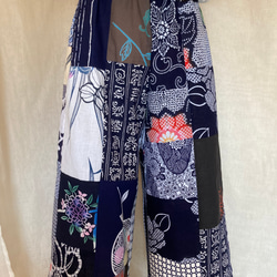 浴衣リメイク スカーチョ キュロット ワイドパンツ パッチワーク