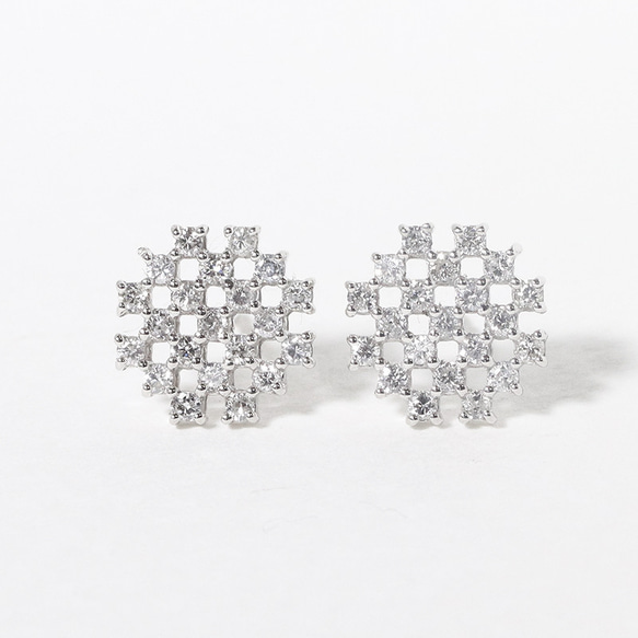 プラチナ シンメトリー デザインピアス 0.28ct 天然ダイヤモンド Pt900  