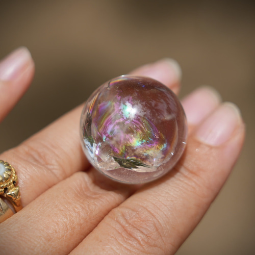 虹色水晶☆レインボークォーツ s407 天然石 Funky garuda 天然石＊ラ