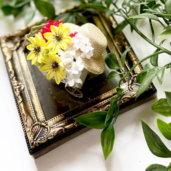 ♡母親節♡絲綢面料～不需要保養的花～「向日葵自行車內飾」Tsumami作品 第3張的照片