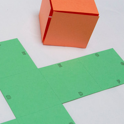 中学受験対策　空間図形の学習　展開図　立方体11パターン＋正四面体2パターン　紙製　切り抜き 6枚目の画像