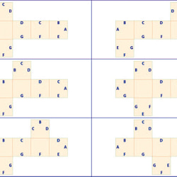 中学受験対策　空間図形の学習　展開図　立方体11パターン＋正四面体2パターン　紙製　切り抜き 7枚目の画像