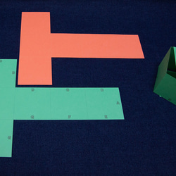 中学受験対策　空間図形の学習　展開図　立方体11パターン＋正四面体2パターン　紙製　切り抜き 2枚目の画像