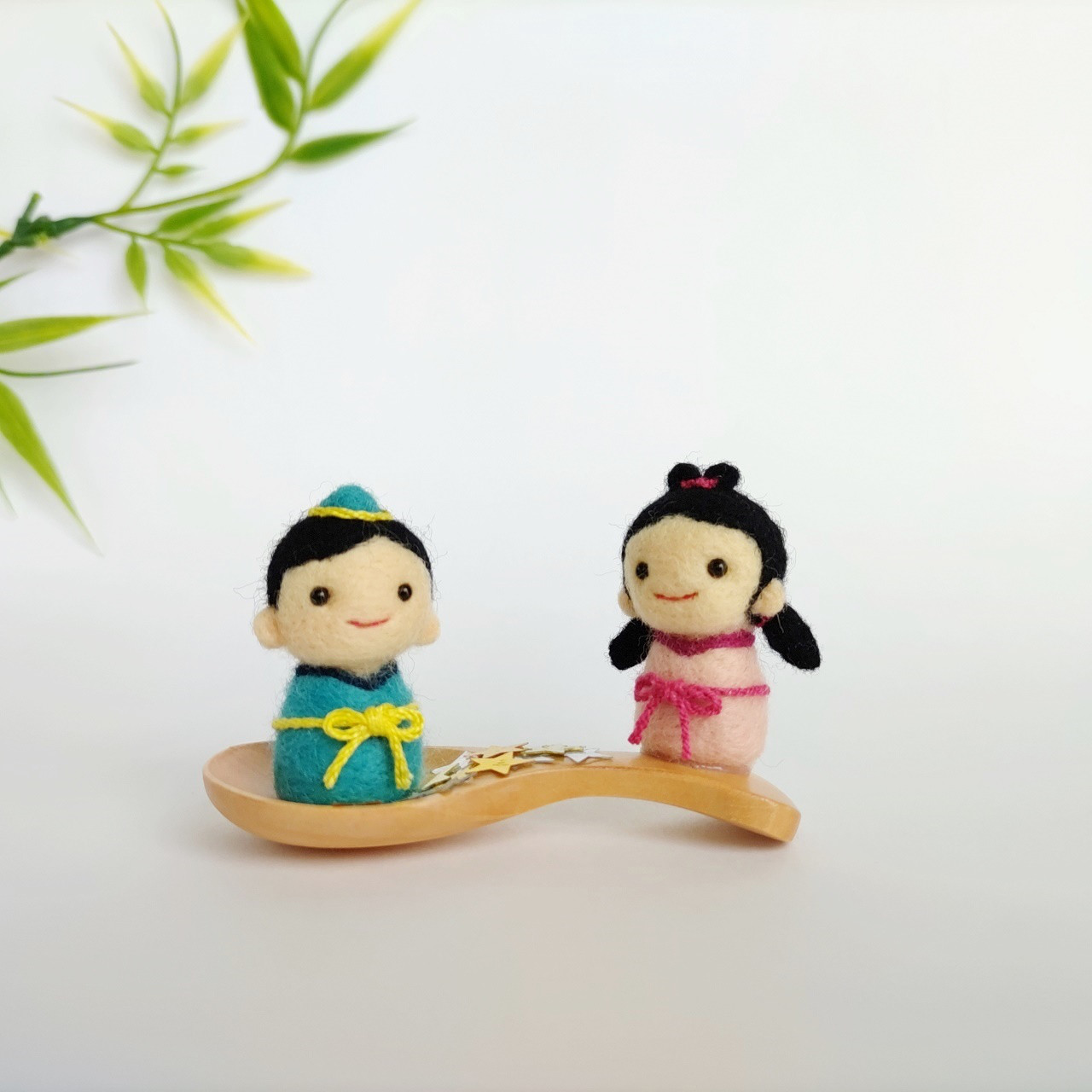 専用ページ　七夕作品 天の川 織姫彦星　羊毛フェルト 織姫彦星　羊毛フェルト 天の川 専用ページ　七夕作品