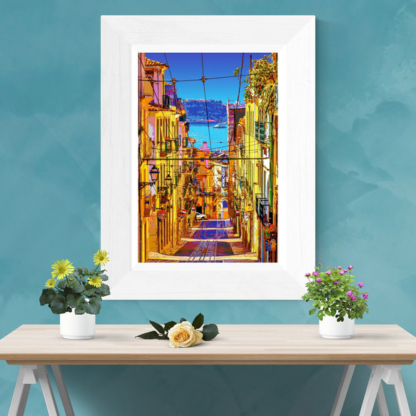 【アートポスター】リスボン 旧市街の路地（作品No.378） 3枚目の画像