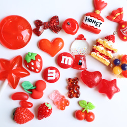 レッド系デコパーツアソート 17個入り デコパーツ SUZU 通販 14150242