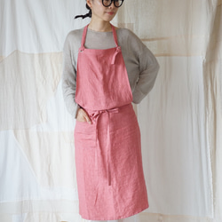 【ペア】リネンのリネンのエプロン　ハンドメイド 楽天市場】fabrizm キッチンエプロン ひざ丈 麻キャンバス