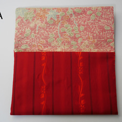 [完整的 1 點項目，包括紅印本] 和服翻拍大正羅馬 3 种红花 fukusa 第2張的照片
