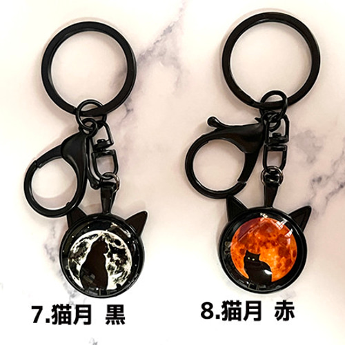 Rinu アクリルキーホルダー 猫耳 再販【r】猫耳付きのキーホルダー（イラストタイプ8種