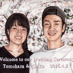 油絵で高級感のある結婚式のウェルカムボード描きます 3枚目の画像