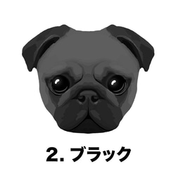 【 パグ 毛色2色 】タオルハンカチ　ピンク＆ブルー2枚セット　プレゼント　犬　うちの子　200ｍｍｘ200ｍｍ 4枚目の画像