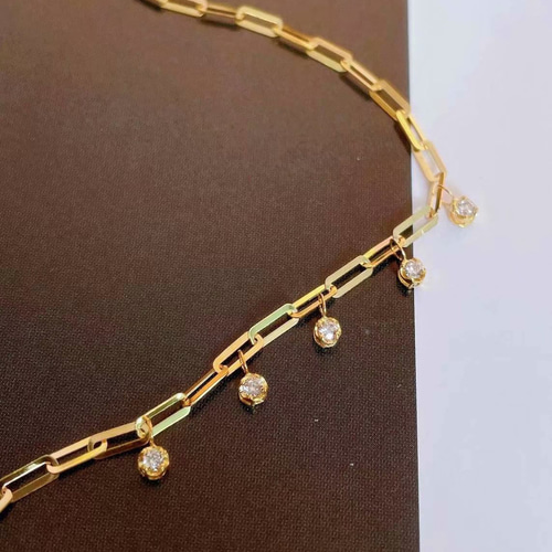 天然ダイヤモンド付きアンクレットk18 アンクレット パール大好き(購入