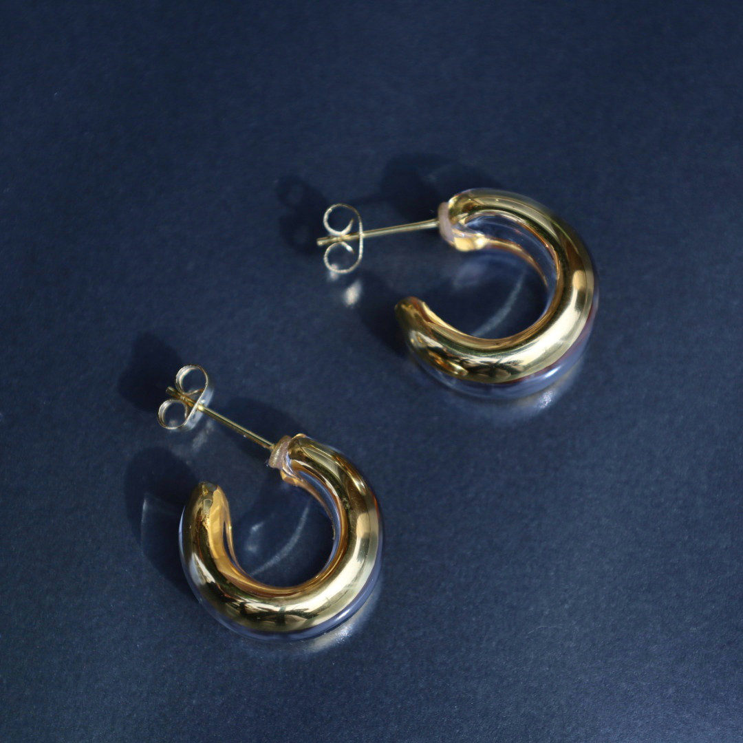 "プレーン" -frame gold-　ピアス/イヤリング