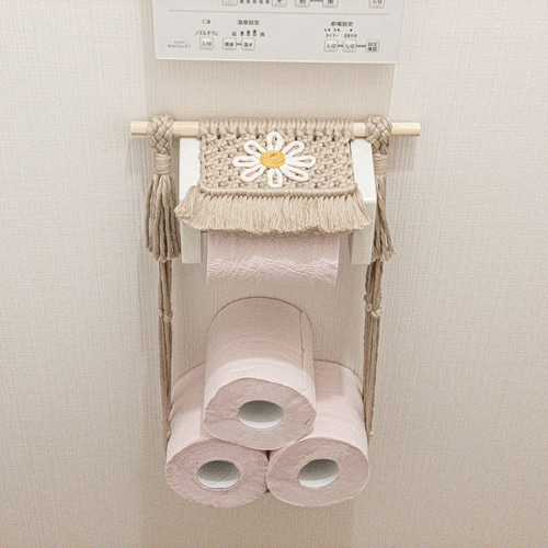 色違い有り】マクラメトイレットペーパーホルダー flower type【受注
