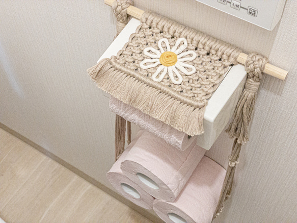 色違い有り】マクラメトイレットペーパーホルダー flower type【受注